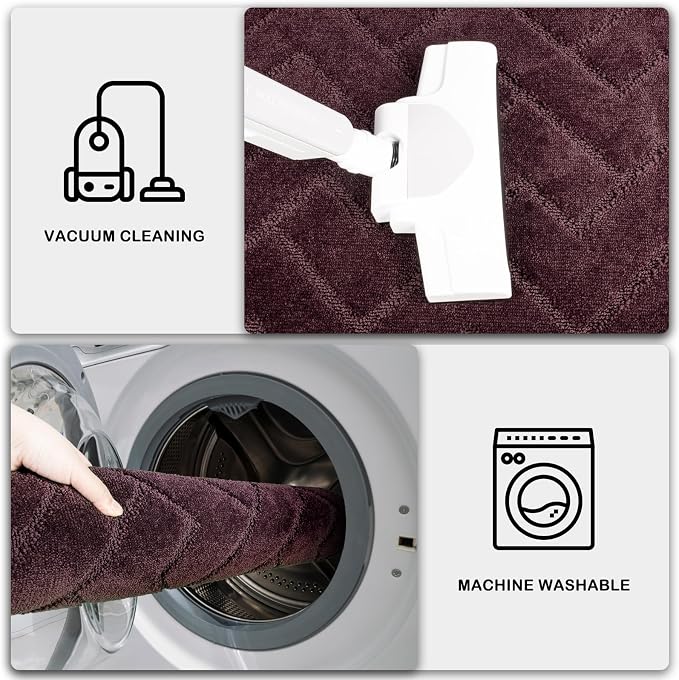 PURRUGS Dirt Trapping Door Mat 24" x 35.5", Non-Slip Machine Washable Entry Rug