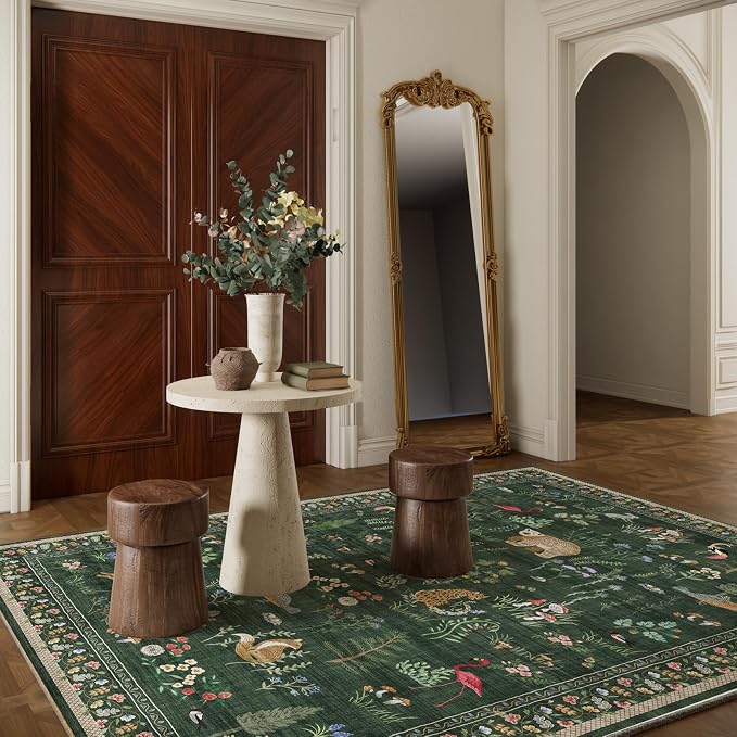 Machine Washable Rugs for Living Room: 5x7 Area Rugs for Bedroom Vintage Rugs