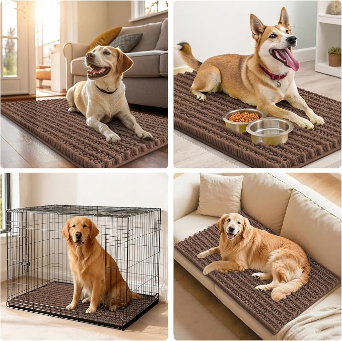 Smiry Dog Door Mat for Muddy Paws 24x16, Absorbent Dirt Trapper, Non-Slip
