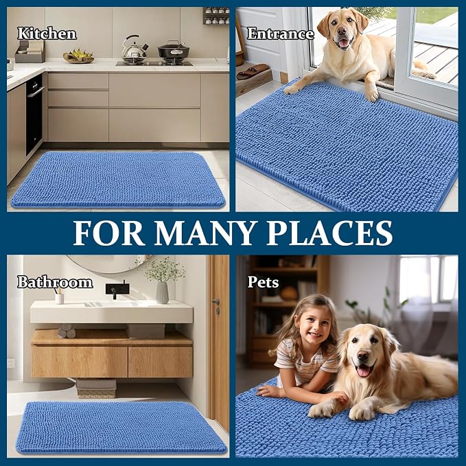 OLANLY Dog Door Mat for Muddy Paws 45x27, Absorbs Moisture and Dirt, Absorbent