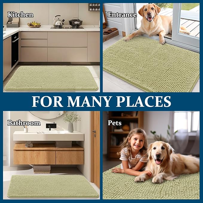OLANLY Dog Door Mat for Muddy Paws 50x30, Absorbs Moisture and Dirt, Absorbent