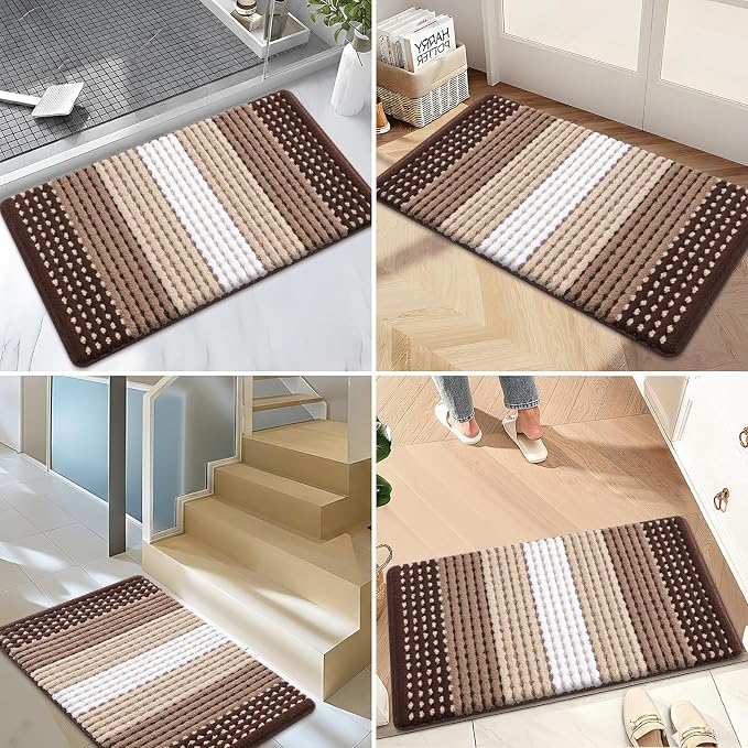Kitinjoy Indoor Outdoor Door Mat, 59x36 Non-Slip Absorbent Dirt Trapper