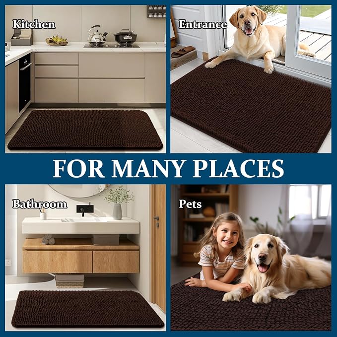 OLANLY Dog Door Mat for Muddy Paws 70x46, Absorbs Moisture and Dirt, Absorbent