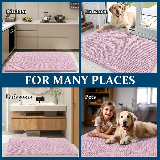 OLANLY Dog Door Mat for Muddy Paws 44x24, Absorbs Moisture and Dirt, Absorbent