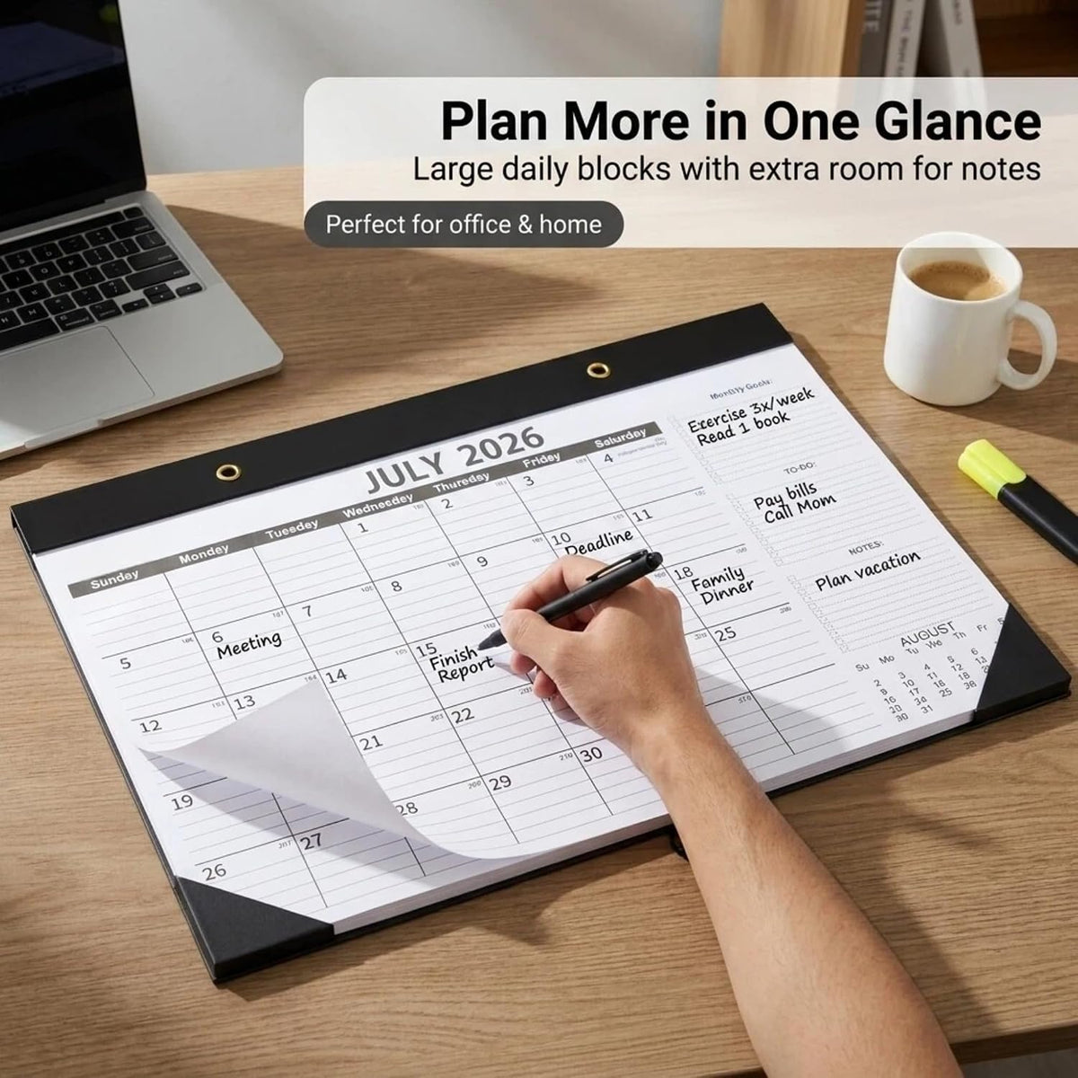 2-Pack Desk Calendar 2026-2027 - Two 18-Month Large Monthly Calendars (July 2026 - Dec 2027), 17" x 12" Desktop & Wall Calendars with Thick 120g Paper for Home and Office Sync