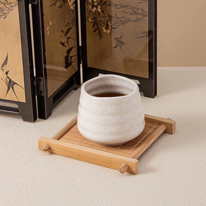4pcs Japanese Tea Cup Set – Mini Size Cup 5OZ Ceramic Matcha Cup, Handless