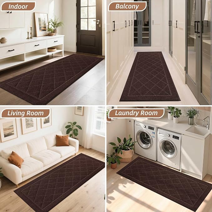 BEQHAUSE Dirt Trapper Door Mat 24" x 60", Doormat Non-Slip Entryway Rugs