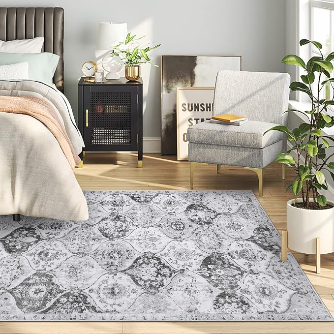Lahome Moroccan Trellis Washable Small Area Rug, 3x5 Area Rug