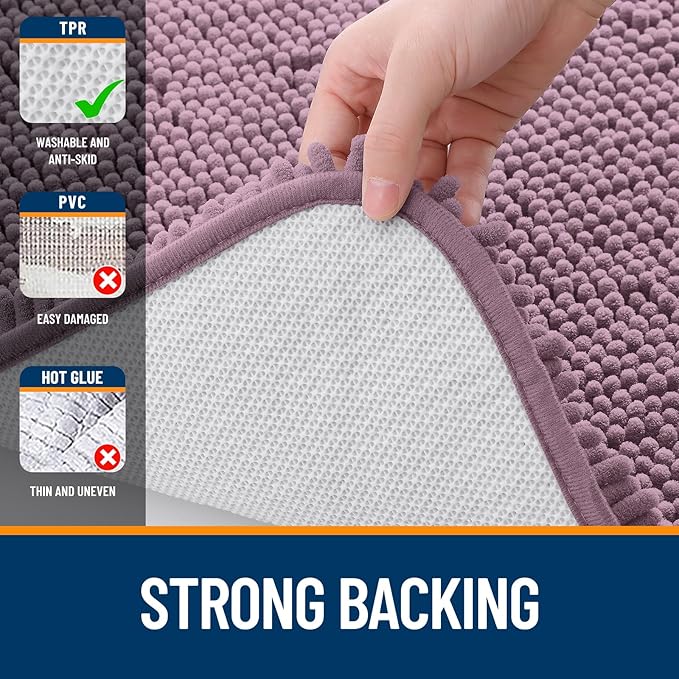OLANLY Large Bathroom Rugs 59x35, Extra Soft Absorbent Chenille Bath Rugs