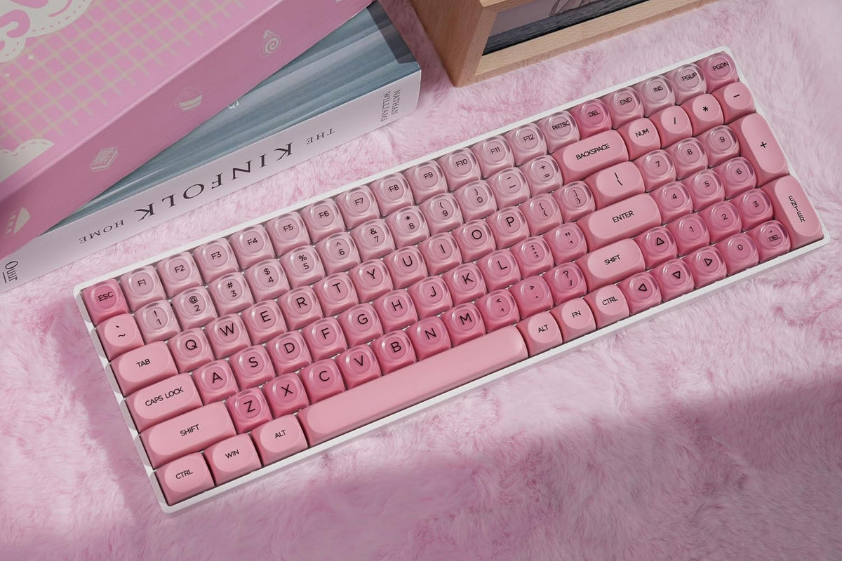 ZORNHER ZH100 Foundation Mechanical Kevboard,Pink Creamy Kevboard with Number Pad,Girly Keyboard,Full Size Gaming Keyboard Cute,Jelly MOA Profile,Creamy Sounding Linear Switches