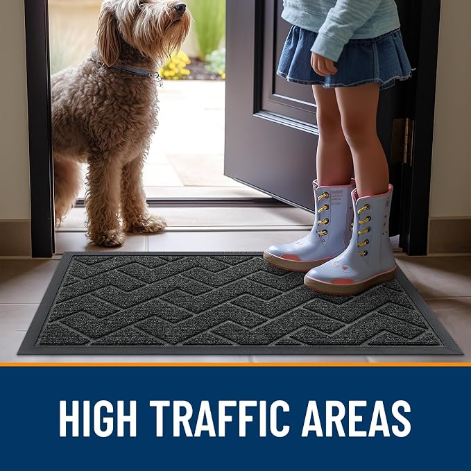 OLANLY Front Door Mat Indoor Outdoor Entrance, Waterproof All-Season,