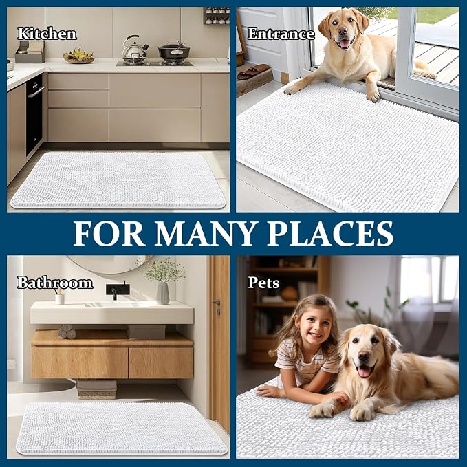 OLANLY Dog Door Mat for Muddy Paws 36x24, Absorbs Moisture and Dirt, Absorbent