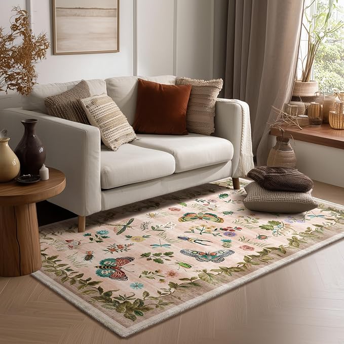 3x5 Washable Area Rugs for Entryway: Small Throw Rugs Stain Resistant Non Slip