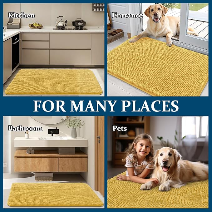 OLANLY Dog Door Mat for Muddy Paws 54x24, Absorbs Moisture and Dirt, Absorbent