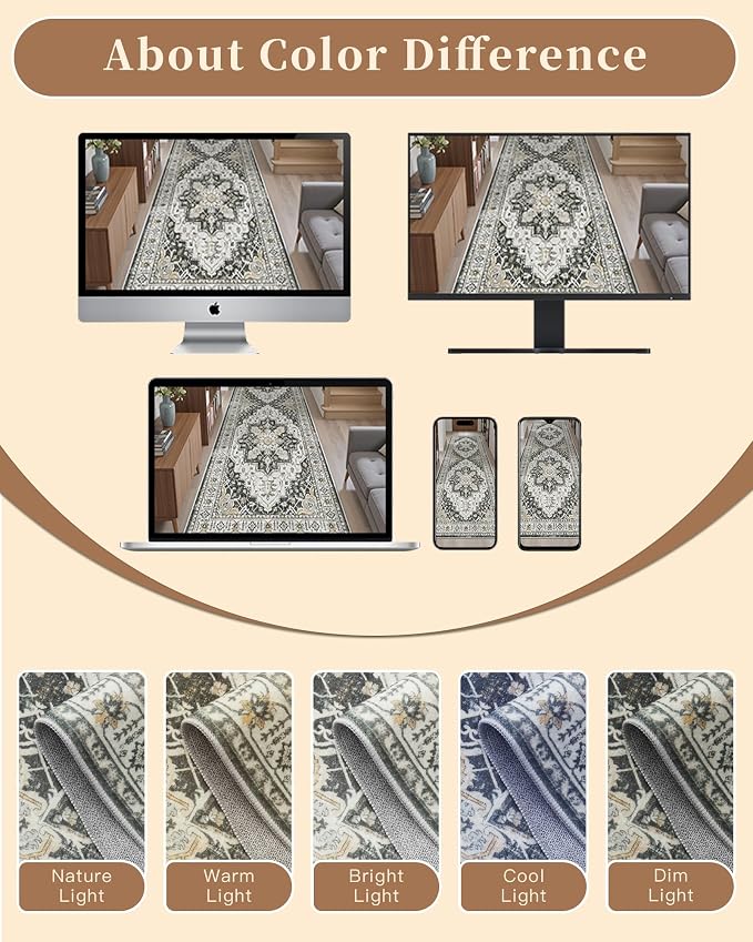 Madane 6x9 Area Rugs for Living Room, Stain Resistant Washable Rugs, Non-Slip