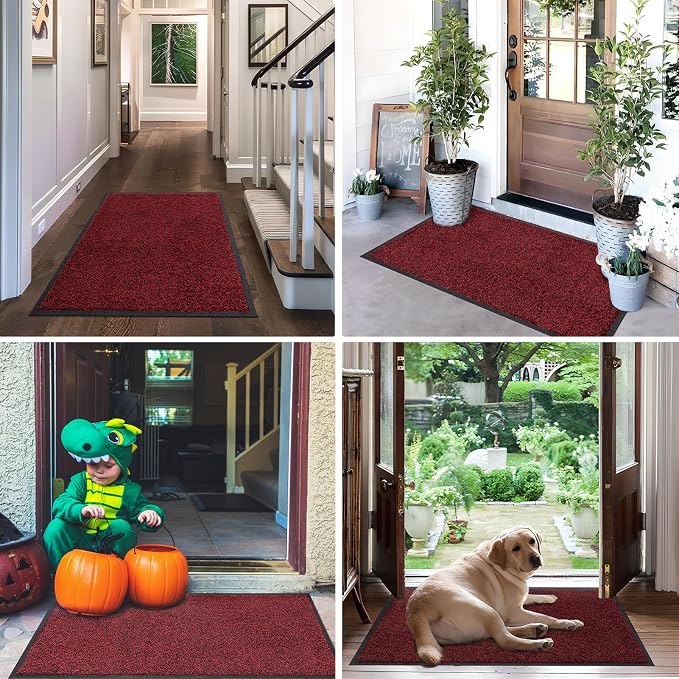 Mibao Front Door Mat Indoor Entrance, 29.5" x 17", Dirt Trapper Welcome Mat