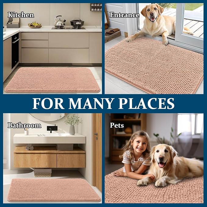 OLANLY Dog Door Mat for Muddy Paws 40x24, Absorbs Moisture and Dirt, Absorbent