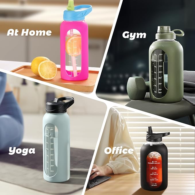 CIVAGO 32 oz Glass Water Bottle