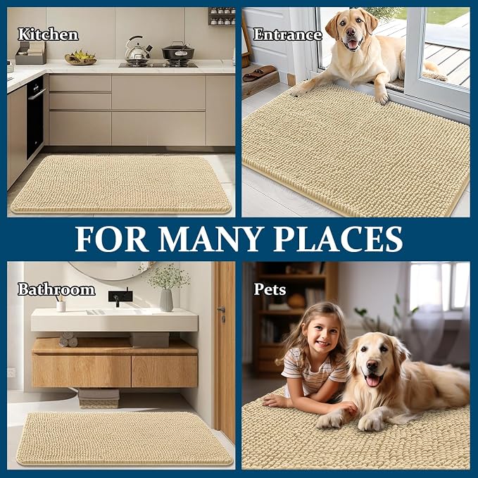 OLANLY Dog Door Mat for Muddy Paws 24x16, Absorbs Moisture and Dirt, Absorbent