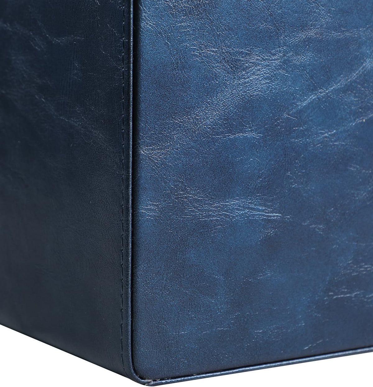 PU Leather Desk Organizer, Remote Control Holder (Dark Blue)