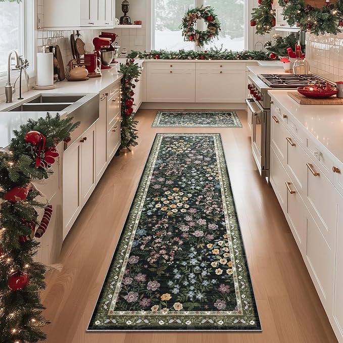 Machine Washable Rug Runners for Hallways: 2'6"x8' Kitchen Rugs Stain Resistant