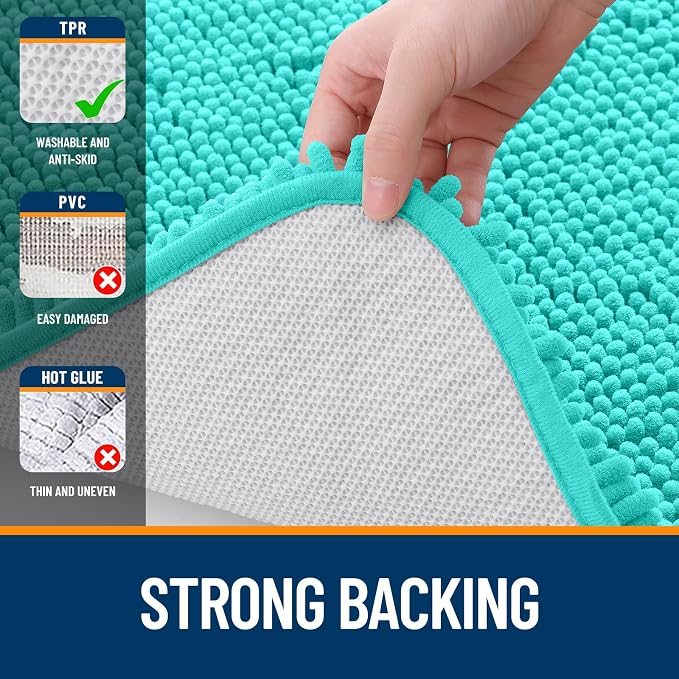 OLANLY Toilet Rugs U-Shaped 20x20, Extra Soft Absorbent Chenille Contour