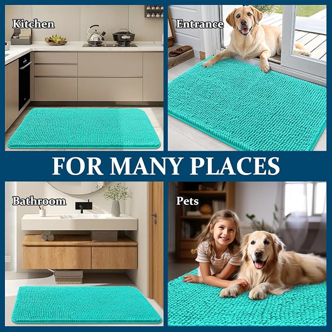 OLANLY Dog Door Mat for Muddy Paws 50x30, Absorbs Moisture and Dirt, Absorbent