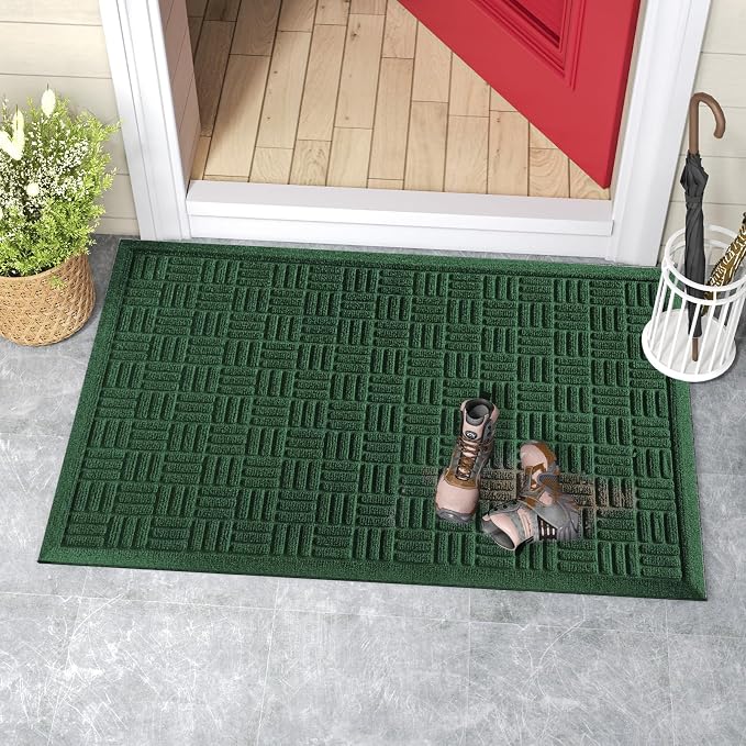 Mibao Front Door Mat Indoor Outdoor Entrance, Dirt Trapping Welcome Mats