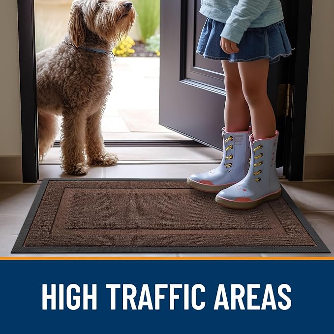 OLANLY Front Door Mat Indoor Outdoor Entrance, Waterproof All-Season,