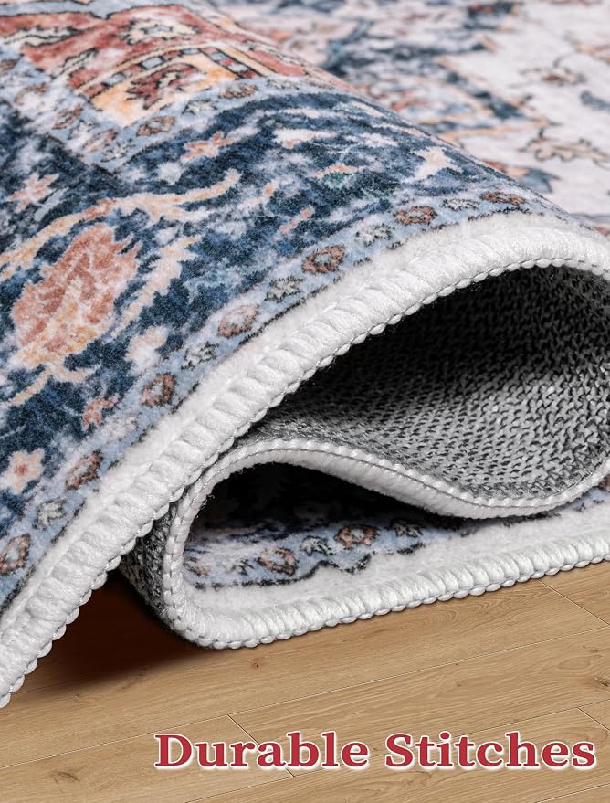 SERISSA Runner Rug for Hallways, 3x8 Washable Non Slip Kitchen Runner Rug