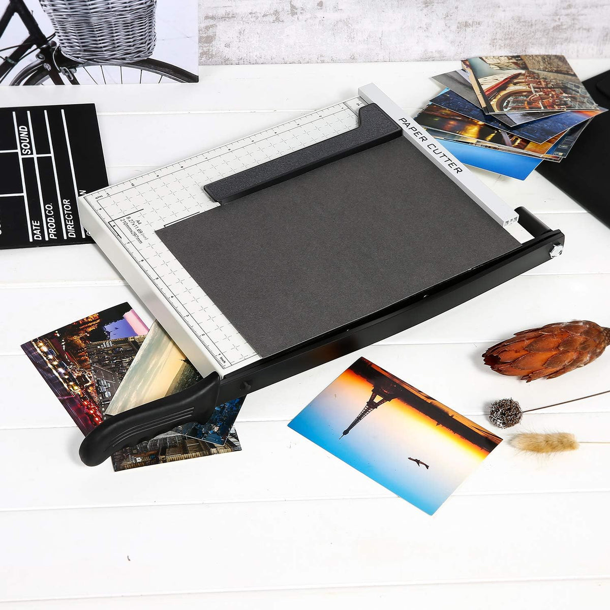 Paper Trimmer A4 Cutting Capacity 12 Sheets Paper Trimmer for Office School Creative Paper Hobbies White