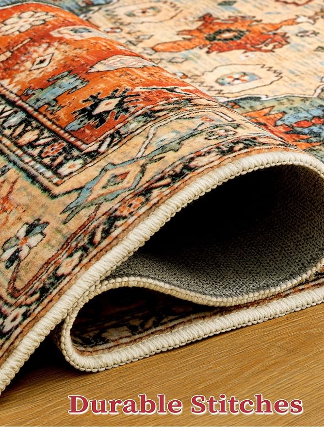 SERISSA Runner Rug for Hallways, Extra Long Boho Rug Ultra Soft Vintage Tribal