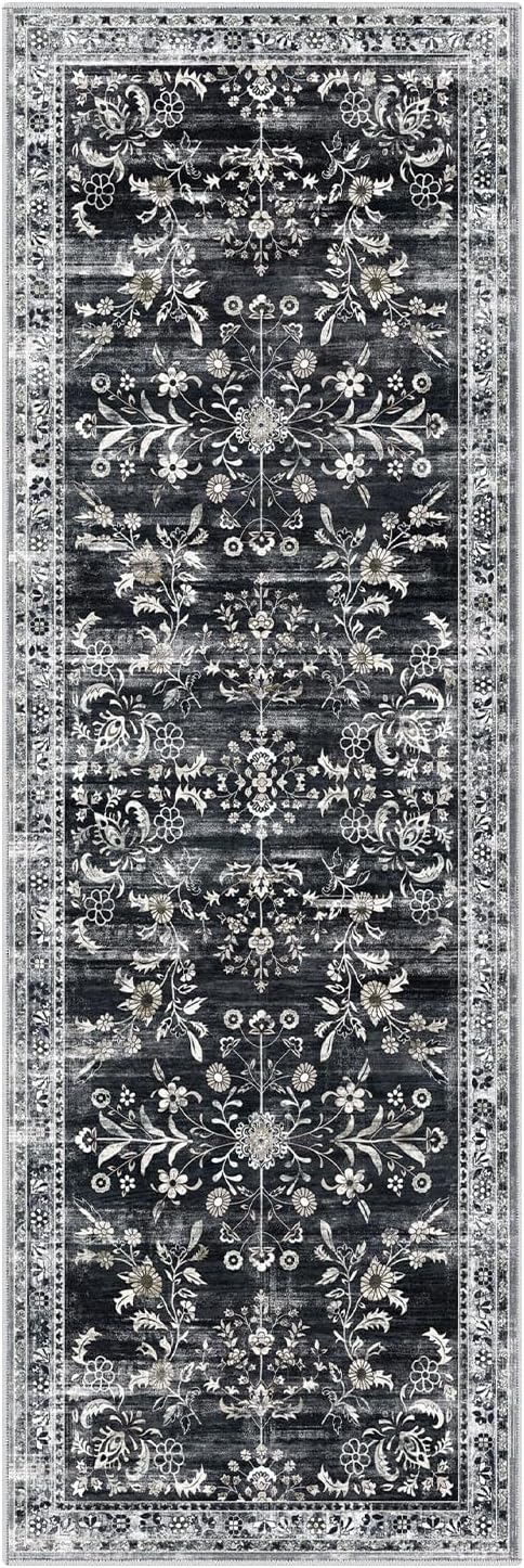 Yamaziot Washable Runner Rug 2x6 – Non Slip Boho Floral Hallway Runner Rug