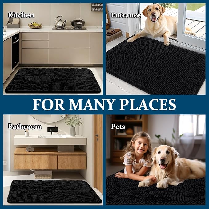 OLANLY Dog Door Mat for Muddy Paws 44x32, Absorbs Moisture and Dirt, Absorbent
