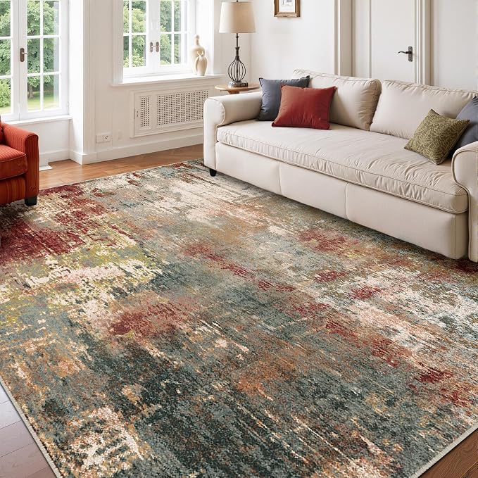RELEANY Washable Area Rugs 5'x8' Non-Slip Modern Abstract Soft
