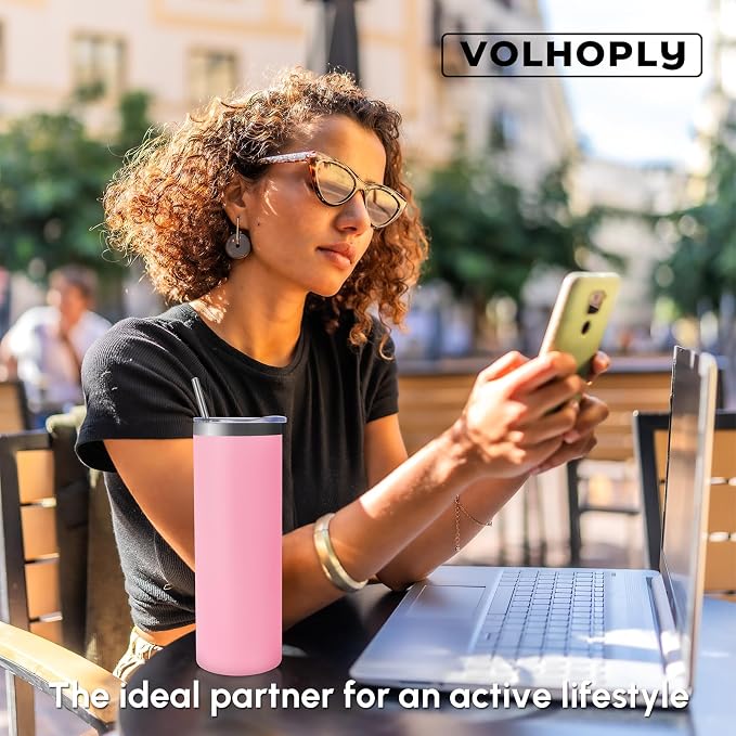 Volhoply 12 Pack Skinny Tumblers