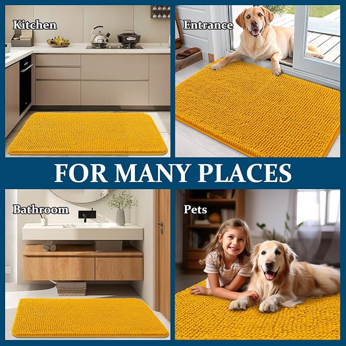 OLANLY Dog Door Mat for Muddy Paws 30x20, Absorbs Moisture and Dirt, Absorbent