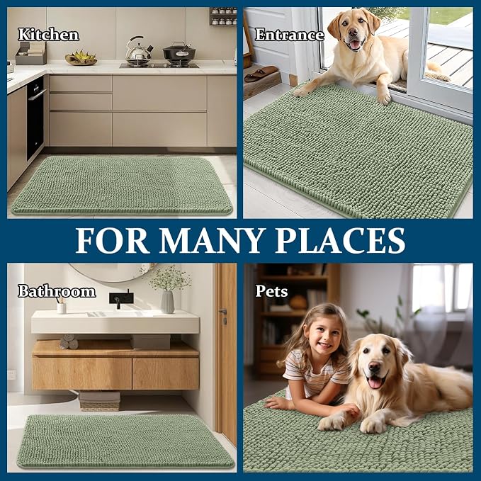 OLANLY Dog Door Mat for Muddy Paws 70x46, Absorbs Moisture and Dirt, Absorbent
