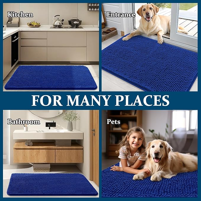 OLANLY Dog Door Mat for Muddy Paws 70x35, Absorbs Moisture and Dirt, Absorbent