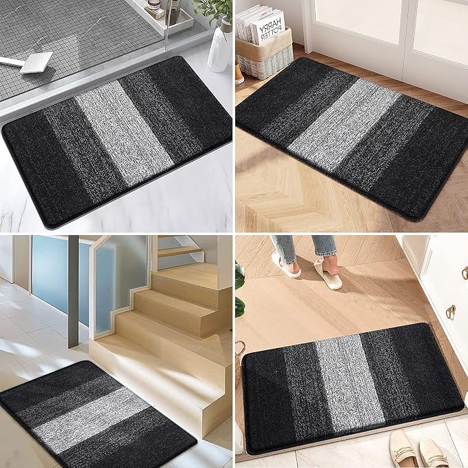 Kitinjoy Indoor Outdoor Door Mat, 48x32 Non-Slip Absorbent Dirt Trapper