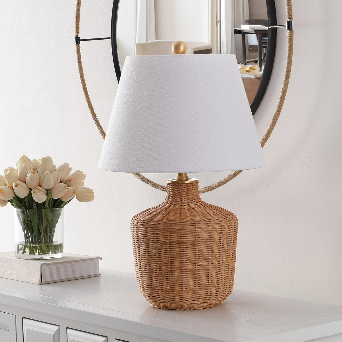 SAFAVIEH Saolia Table Lamp, 22" Modern Natural TBL4467A