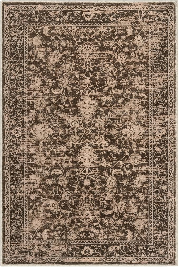 KILOCOCO Small Area Rug 2x3 Entryway Rugs Washable Rug Printed Vintage Floral