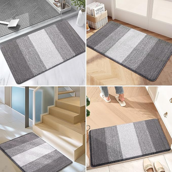 Kitinjoy Indoor Outdoor Door Mat, 40x24 Non-Slip Absorbent Dirt Trapper