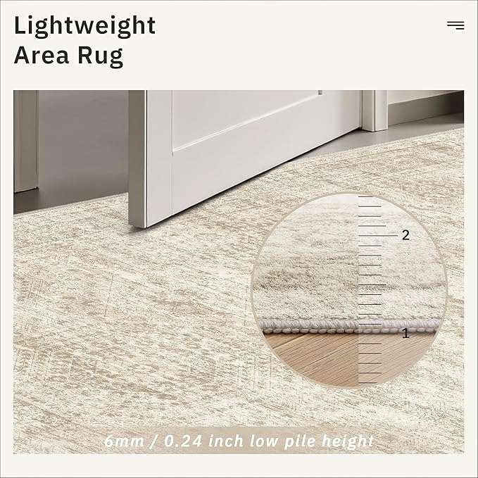 Soalmost Small Oval 3x5 Rug for Entryway, Machine Washable Area Rug for Kitchen