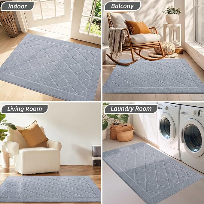 BEQHAUSE Dirt Trapper Door Mat 20" x 32", Doormat Non-Slip Entryway Rugs
