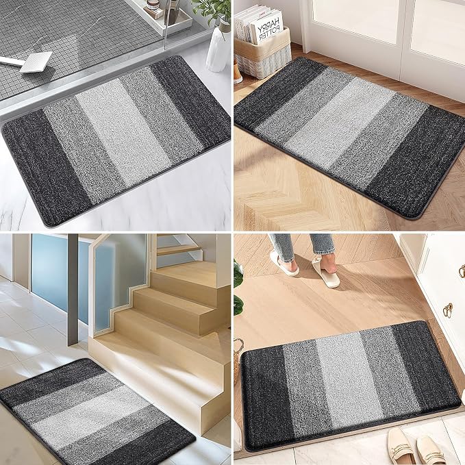 Kitinjoy Indoor Outdoor Door Mat, 59x24 Non-Slip Absorbent Dirt Trapper