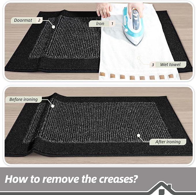 BEQHAUSE Indoor Door Mat 20" x 48", Dirt Trapper Door Mats Non-Slip Entryway