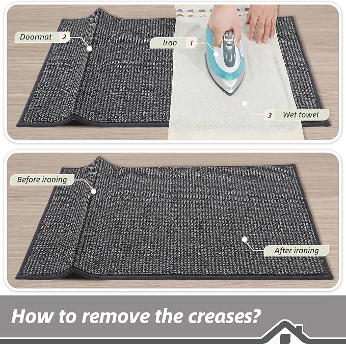 BEQHAUSE Dirt Trapper Door Mat 20" x 32", Non-Slip Washable Doormats Entrance