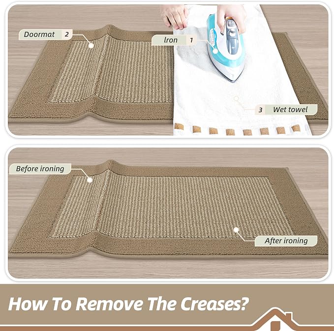 BEQHAUSE Indoor Door Mat 24" x 60", Dirt Trapper Door Mats Non-Slip Entryway
