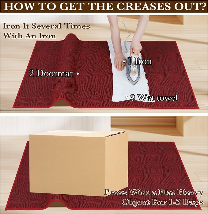 Indoor Door Mat 30"x47" Large, Low-Profile Welcome Front Door Mat Indoor